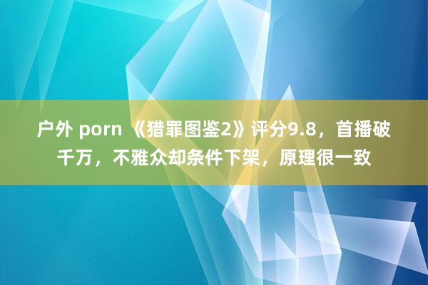 户外 porn 《猎罪图鉴2》评分9.8，首播破千万，不雅众却条件下架，原理很一致