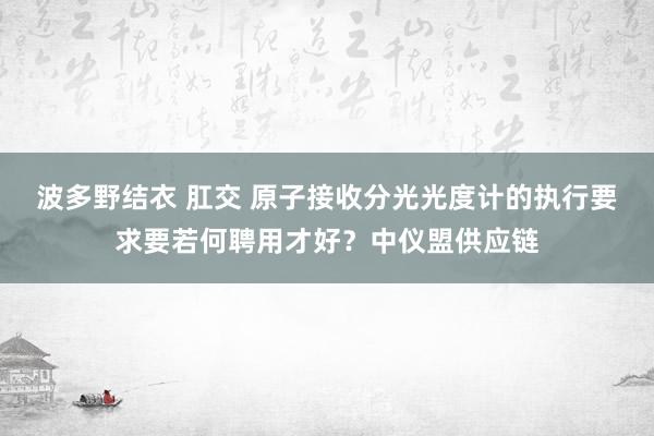 波多野结衣 肛交 原子接收分光光度计的执行要求要若何聘用才好？中仪盟供应链