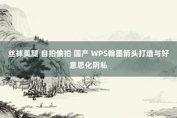 丝袜美腿 自拍偷拍 国产 WPS翰墨箭头打造与好意思化阴私