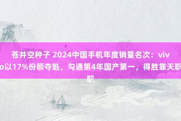 苍井空种子 2024中国手机年度销量名次：vivo以17%份额夺魁，勾通第4年国产第一，得胜靠天职